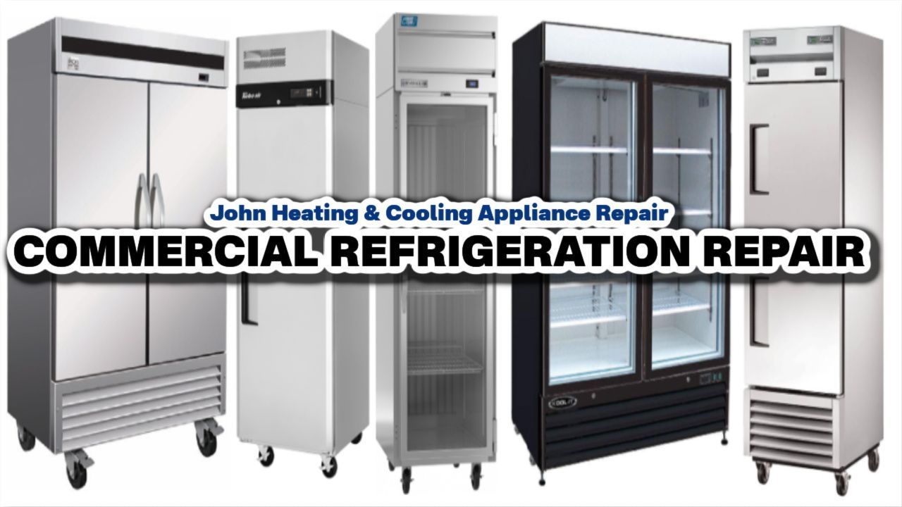 A collage of commercial refrigeration repair appliances