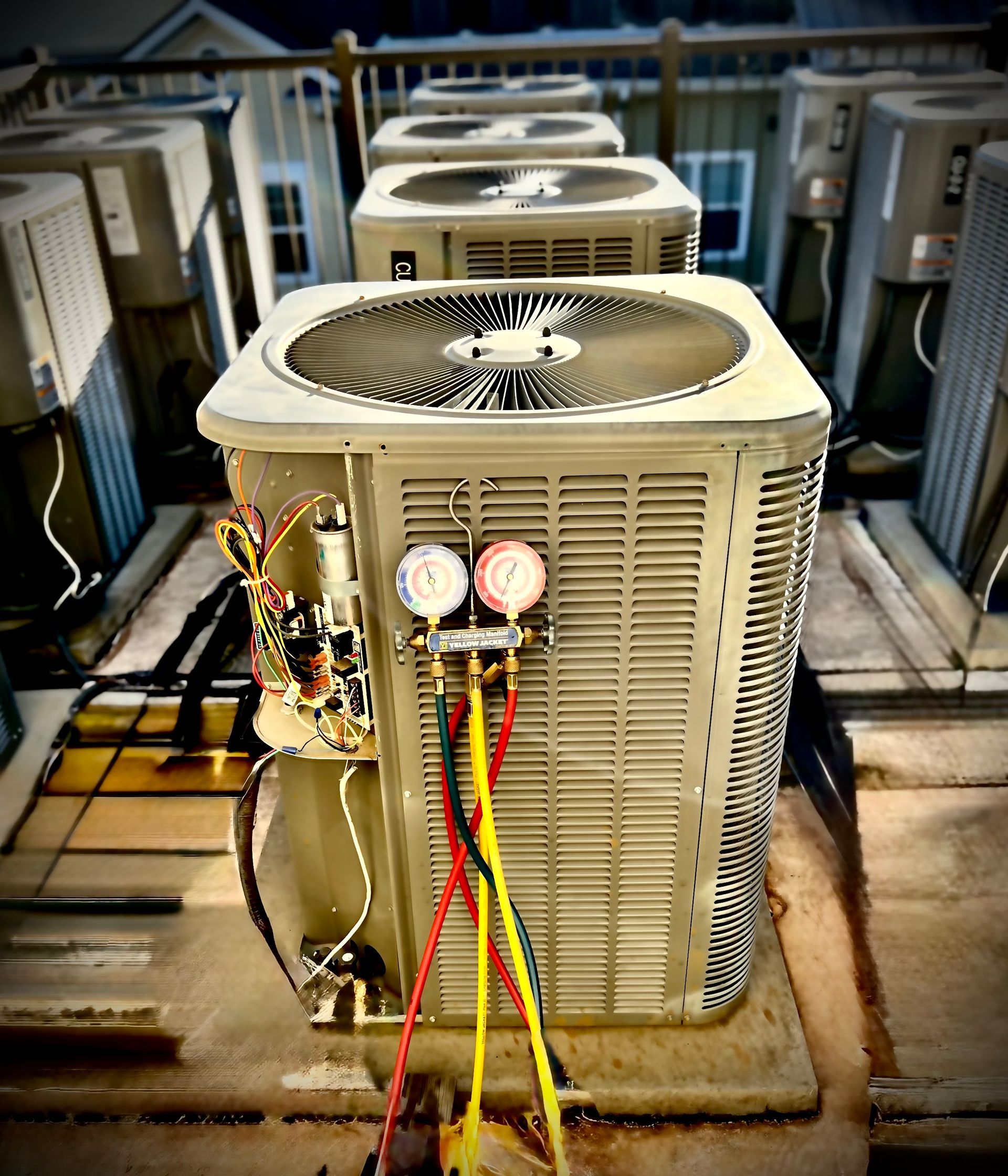 Air Conditioning unit being repaired in Fayetteville Ga