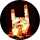 A close up of a hand making a horns sign in a circle.