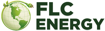 FLC Energy logo with green globe and bold green text on white background