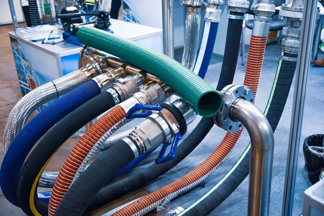 A Bunch Of Hoses Are Stacked On Top Of Each Other On A Table — Belt Maintenance & Supplies Pty Ltd In Nindaroo, QLD