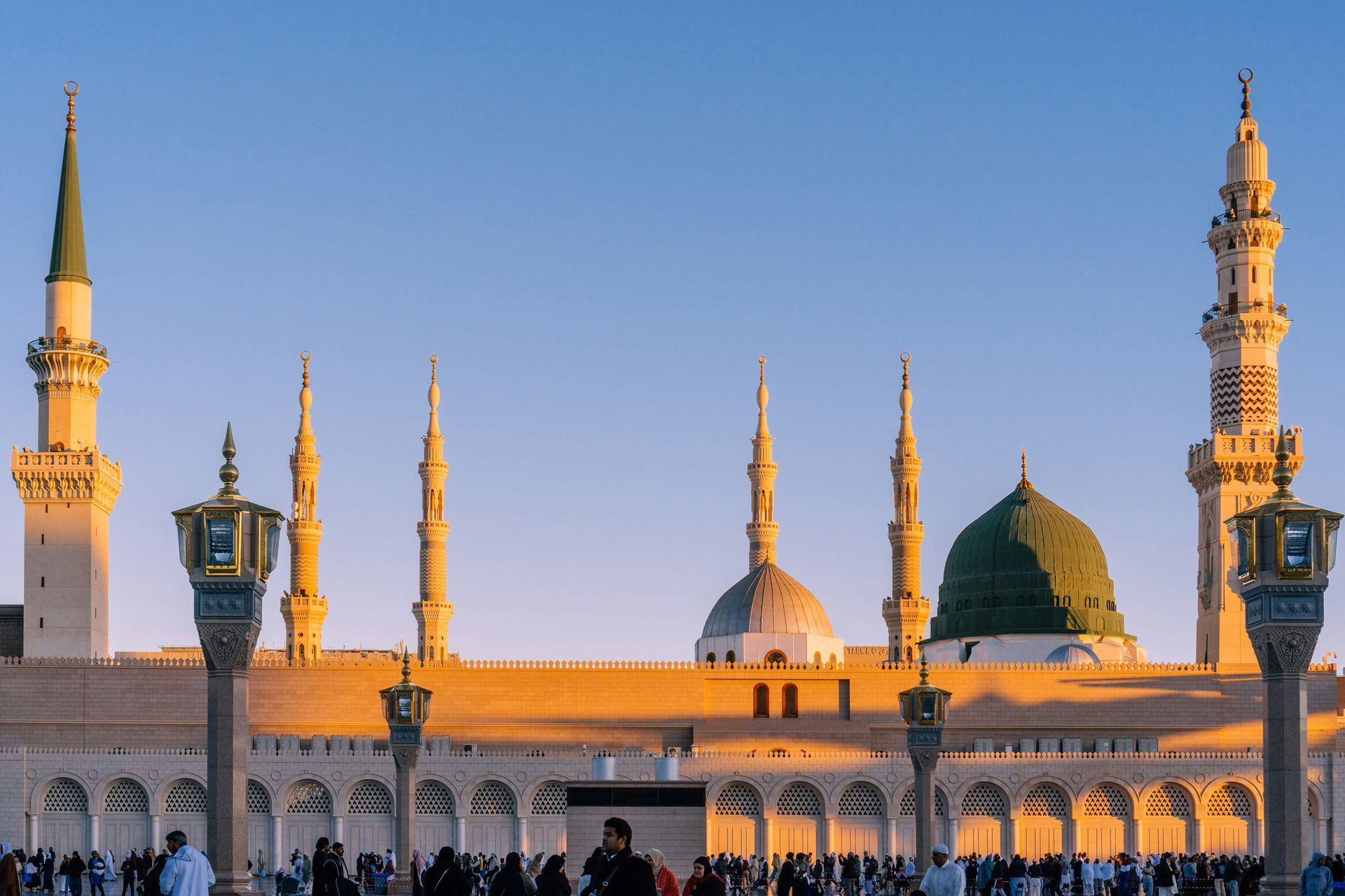The Al-Masjid an-Nabawi (Prophet's Mosque) in Medina, Saudi Arabia