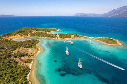 Sedir Island in the Gulf of Gökova in the Aegean Sea of Turkey