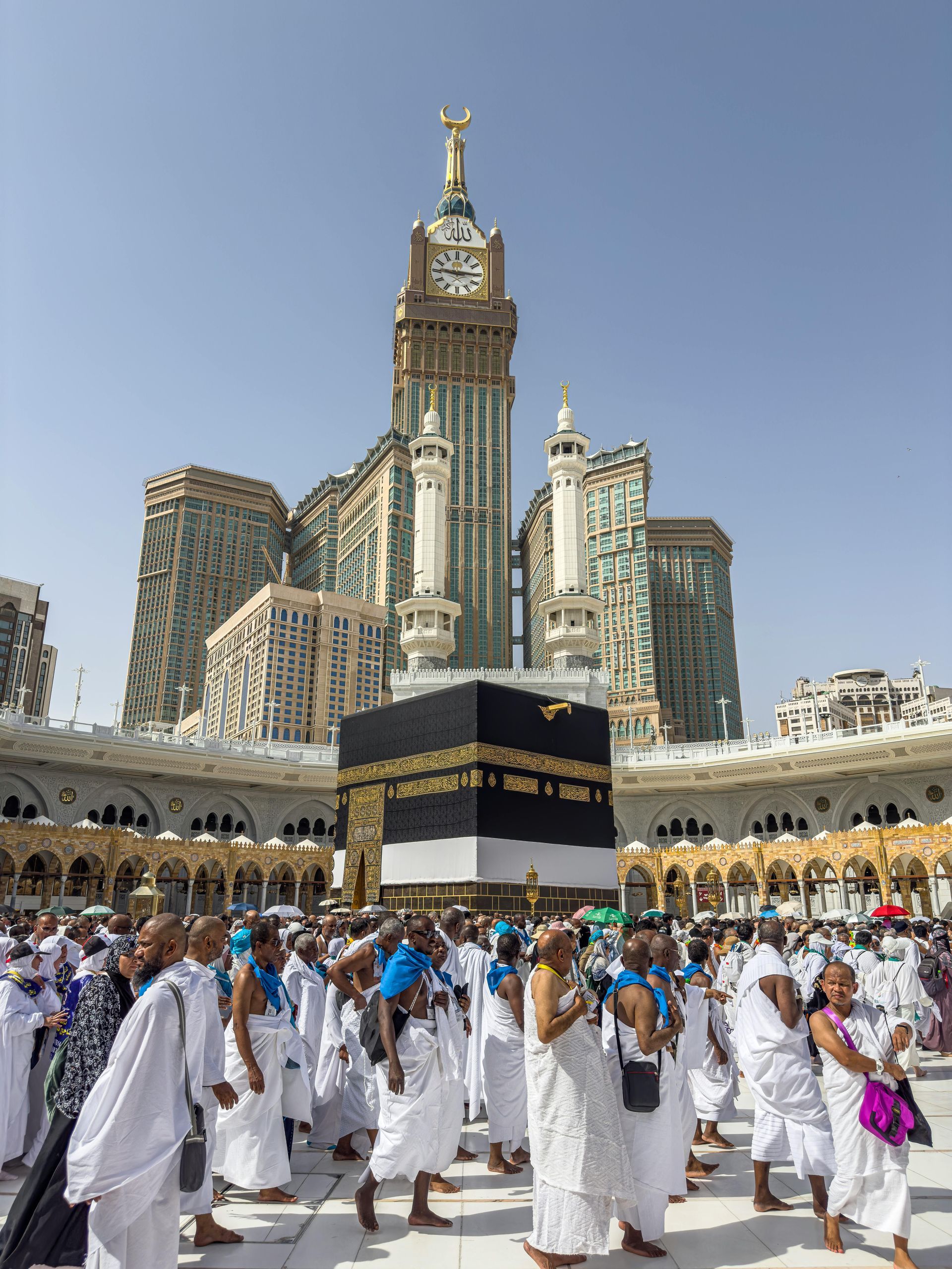 The Kaaba in the center of the Masjid al-Haram in Mecca
