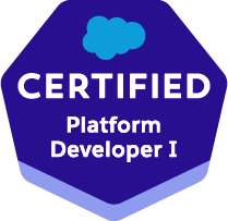 A certified platform developer i badge with a cloud on it.
