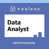 A badge that says data analyst certification on it