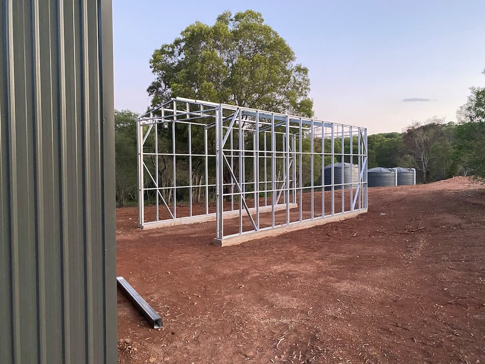 Steel Structure Under Construction - Homes And Sheds Australia Wide