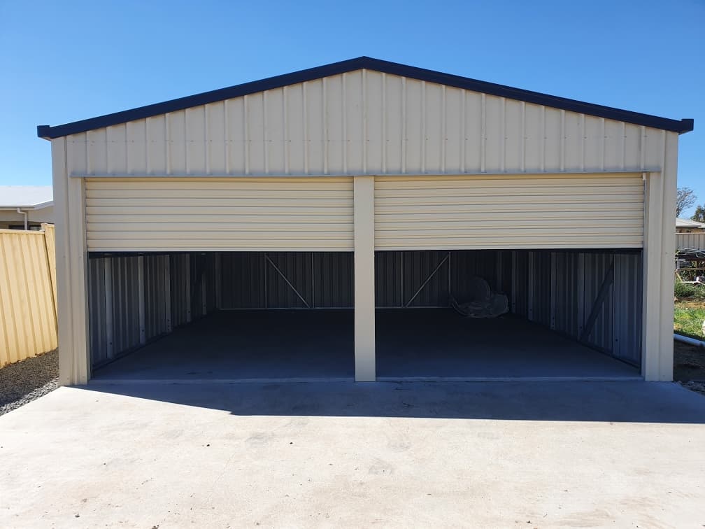 Gable Roof With Roller Door  - Sheds Australia Wide