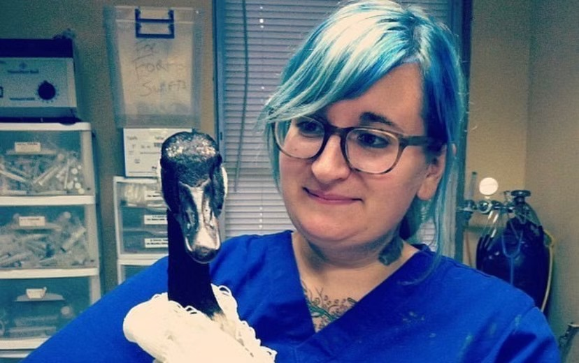 Corinne Portrait with a duck
