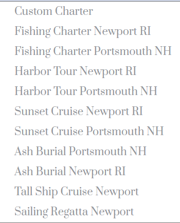 Salty Savage Charter LIst