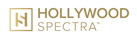 Hollywood Spectra logo in gold and white with stylized “H” emblem