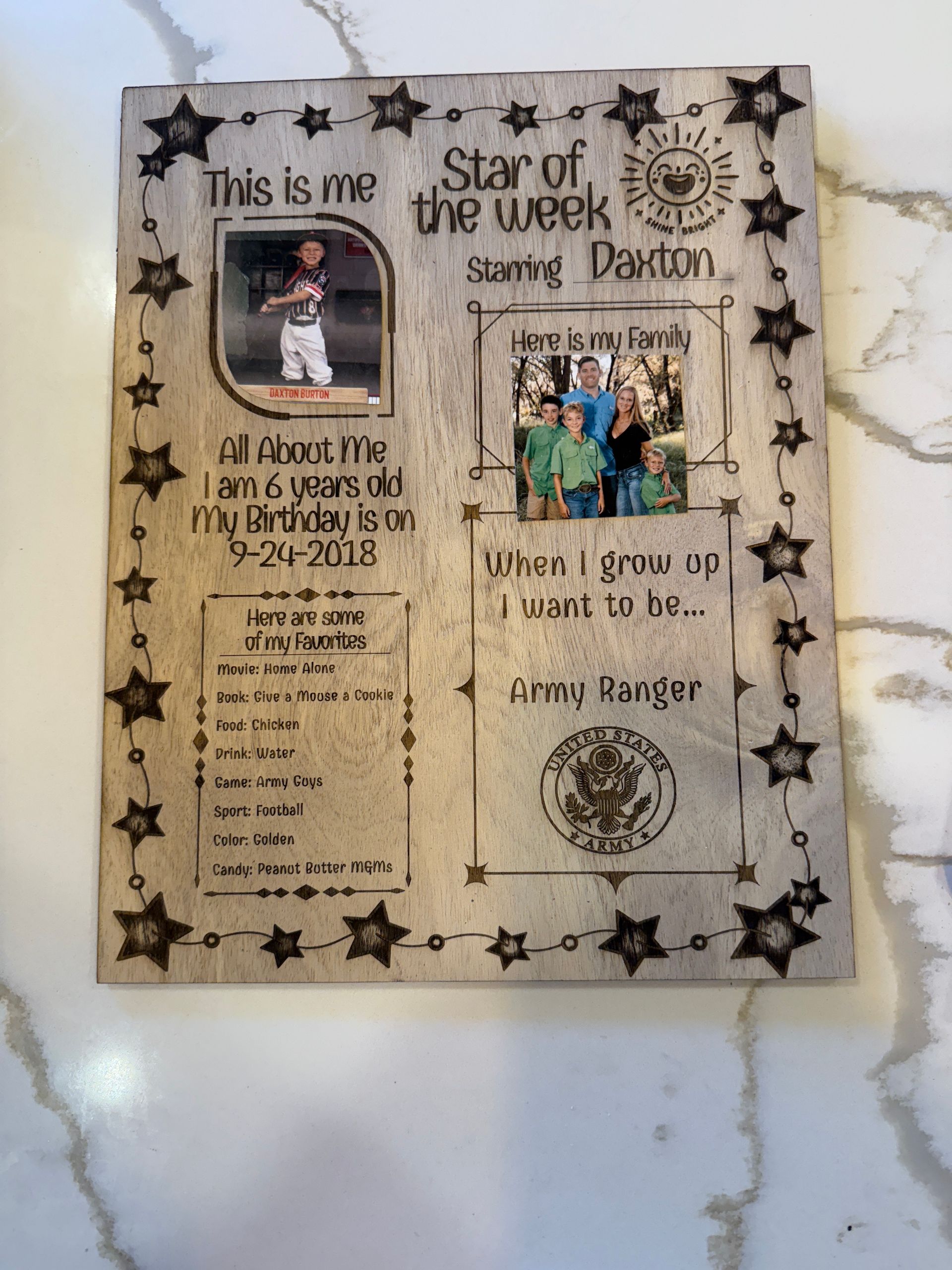 Wooden plaque: 