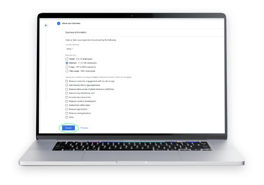 Guide To Google Analytics - Create An Account Step 1