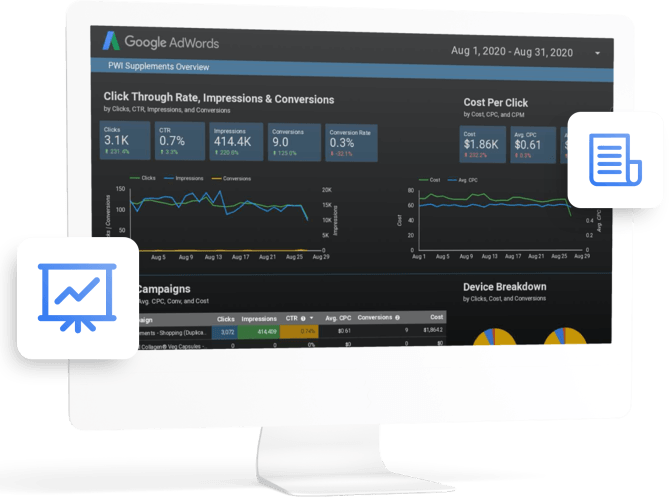 Google Ad Grant Data Studio Report Dashboard