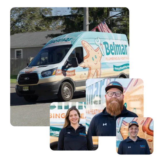 A man and a woman are standing in front of a van.