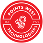 Red Points West Technologies circular red-and-white logo with EST 1979 and stylized “pw” initials