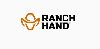 Ranch Hand logo with orange cowboy hat icon and black text on white background