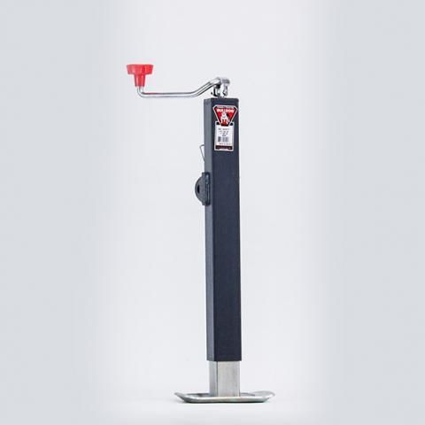 Black tire-changing machine with a red handle and silver base on a white background