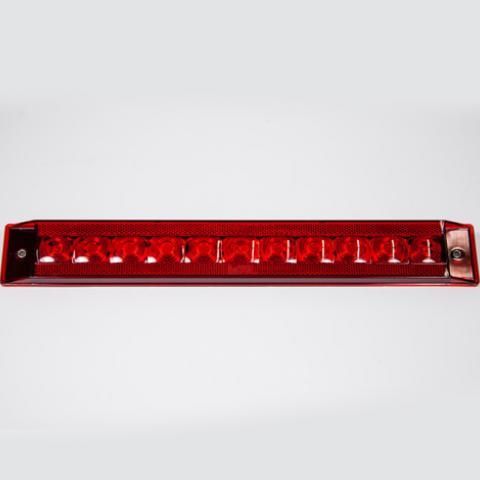 Red rectangular LED light bar on a white background
