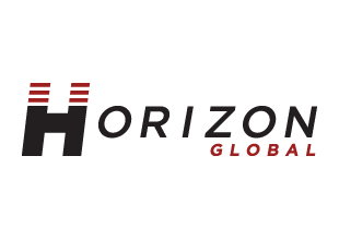 Horizon Global logo in black and red on a white background