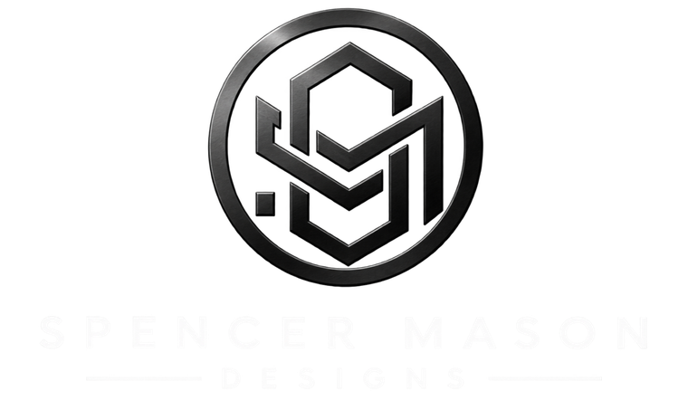Black-and-white circular logo with a stylized interlocking geometric “M” in the center.