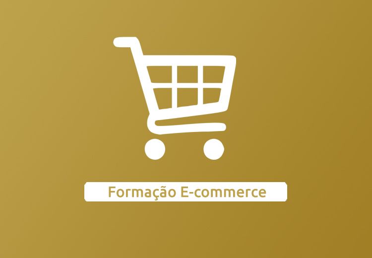 Ícone de carrinho de compras branco com o texto