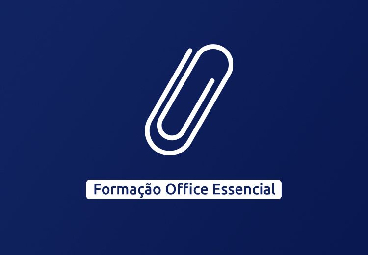 White paperclip on a blue background, with the text