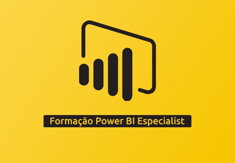 Logotipo do Power BI com barras verticais dentro de um quadrado e o texto