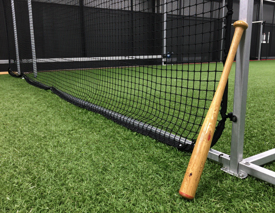 Batting cage lane with netting