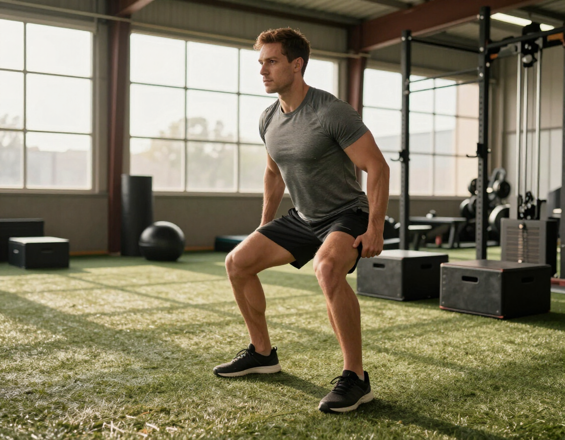 Athlete performing strength exercise