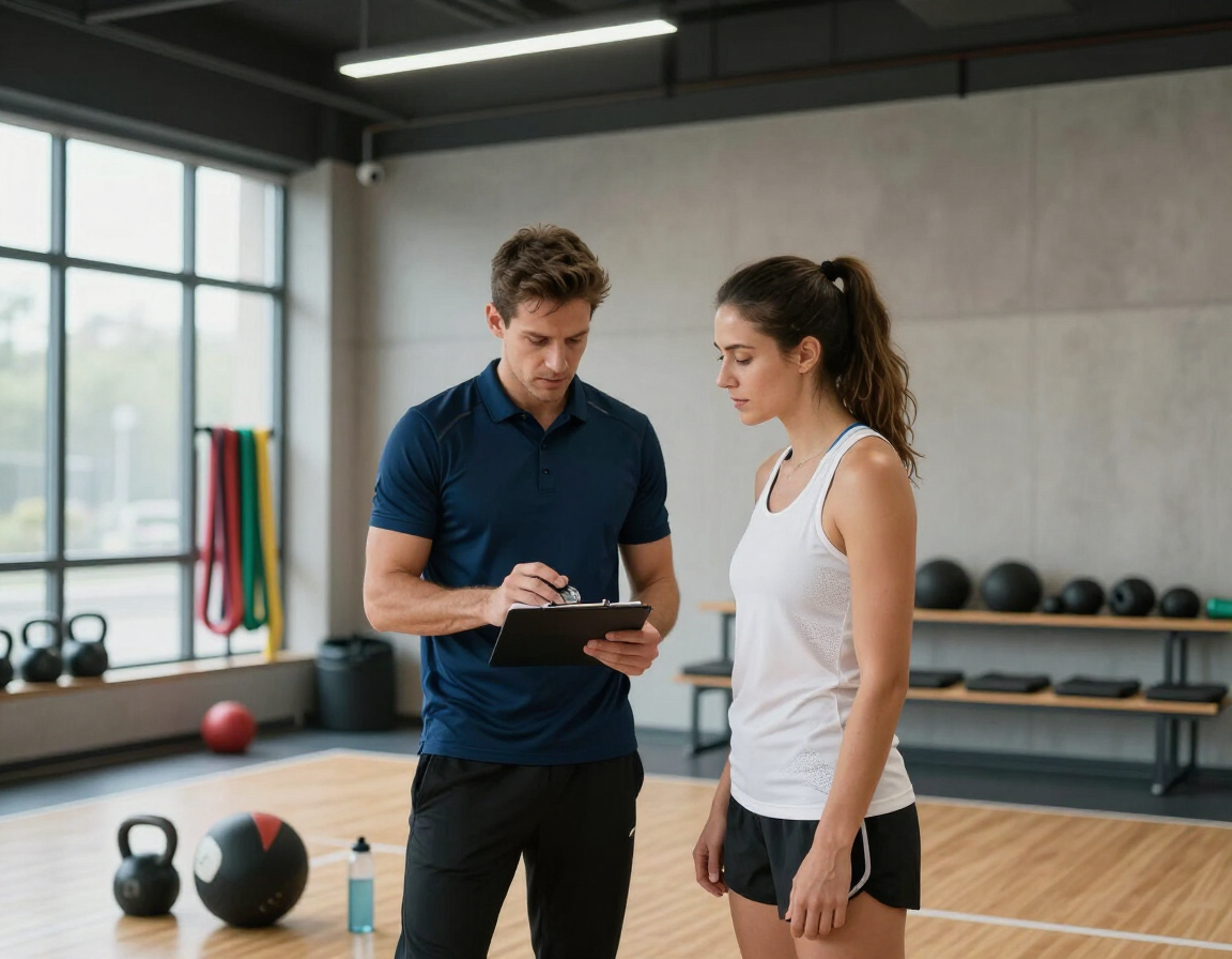 Coach and athlete in one-on-one training