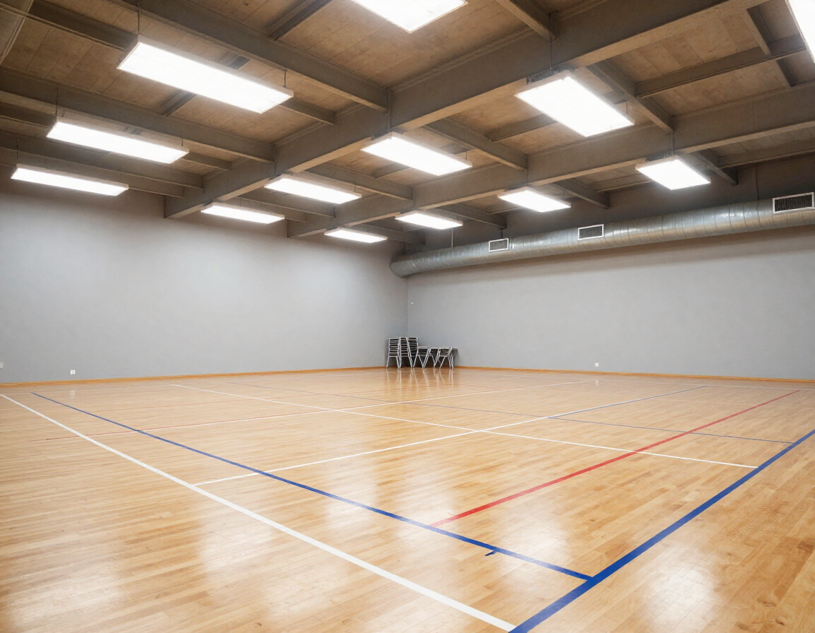 Open facility interior ready for setup
