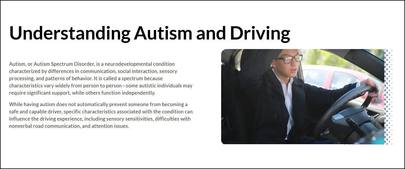 Driving with autism