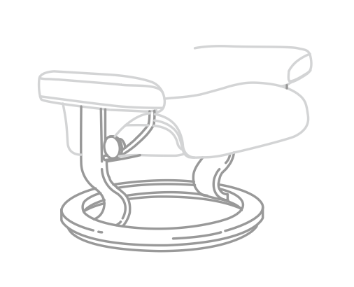 Ekornes Stressless Recliner has a classic round base option.