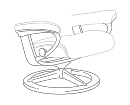 Ekornes Stressless Recliner has a round signature base option.