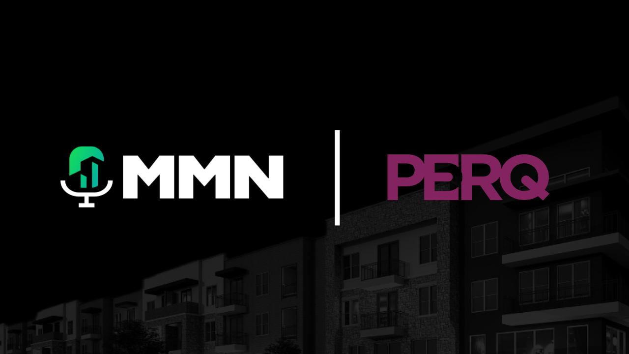 MMN and PERQ logos on a dark background with a vertical divider