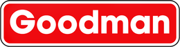 Goodman A red and white goodman logo on a white background.