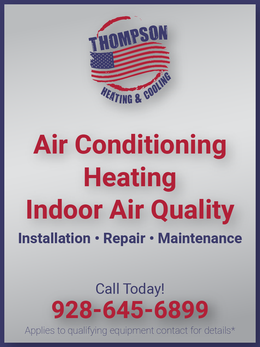 An ad for thompson air conditioning heating indoor air quality