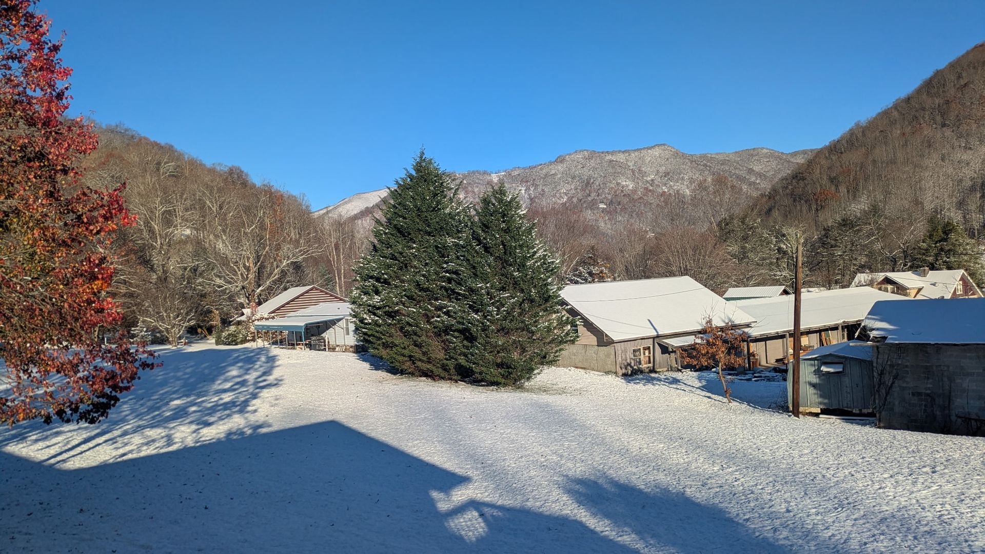 First snow at Fox Run Apartments