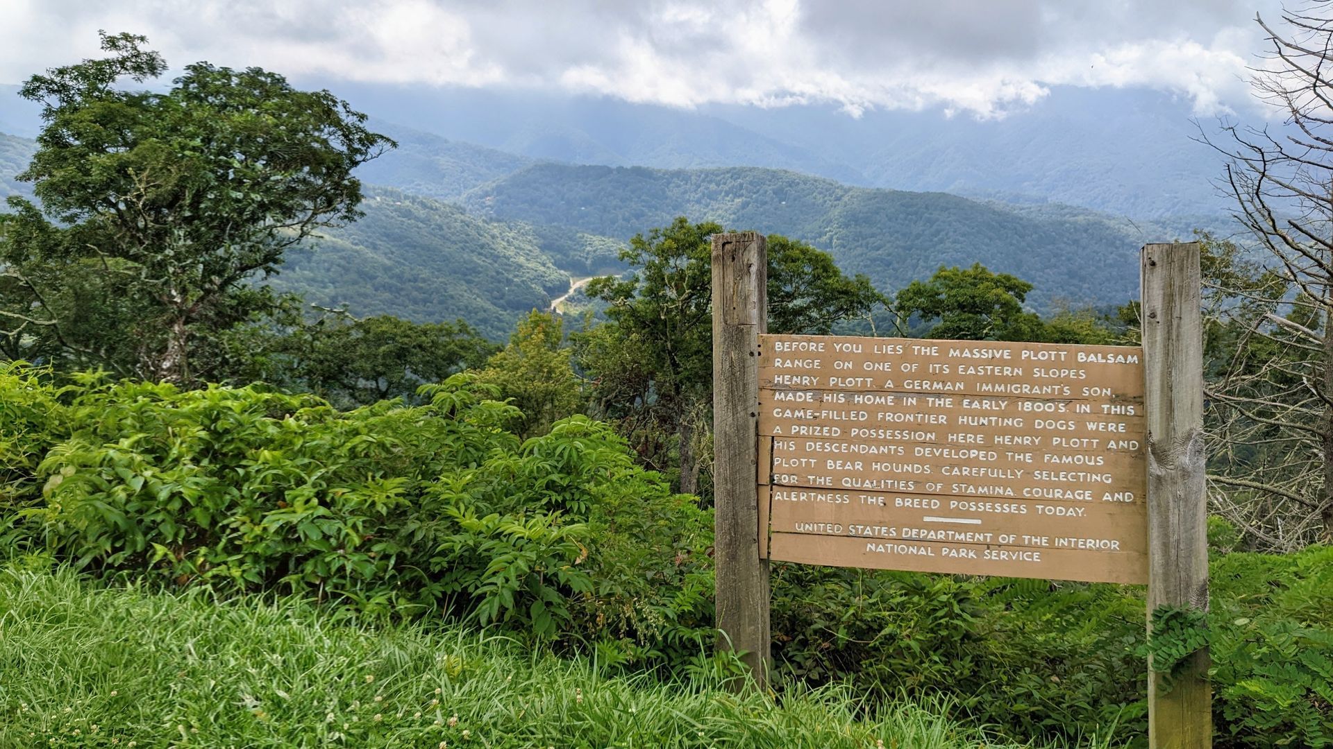Plott Balsam overlook on the Blue Ridge Parkway near Waynesville NC