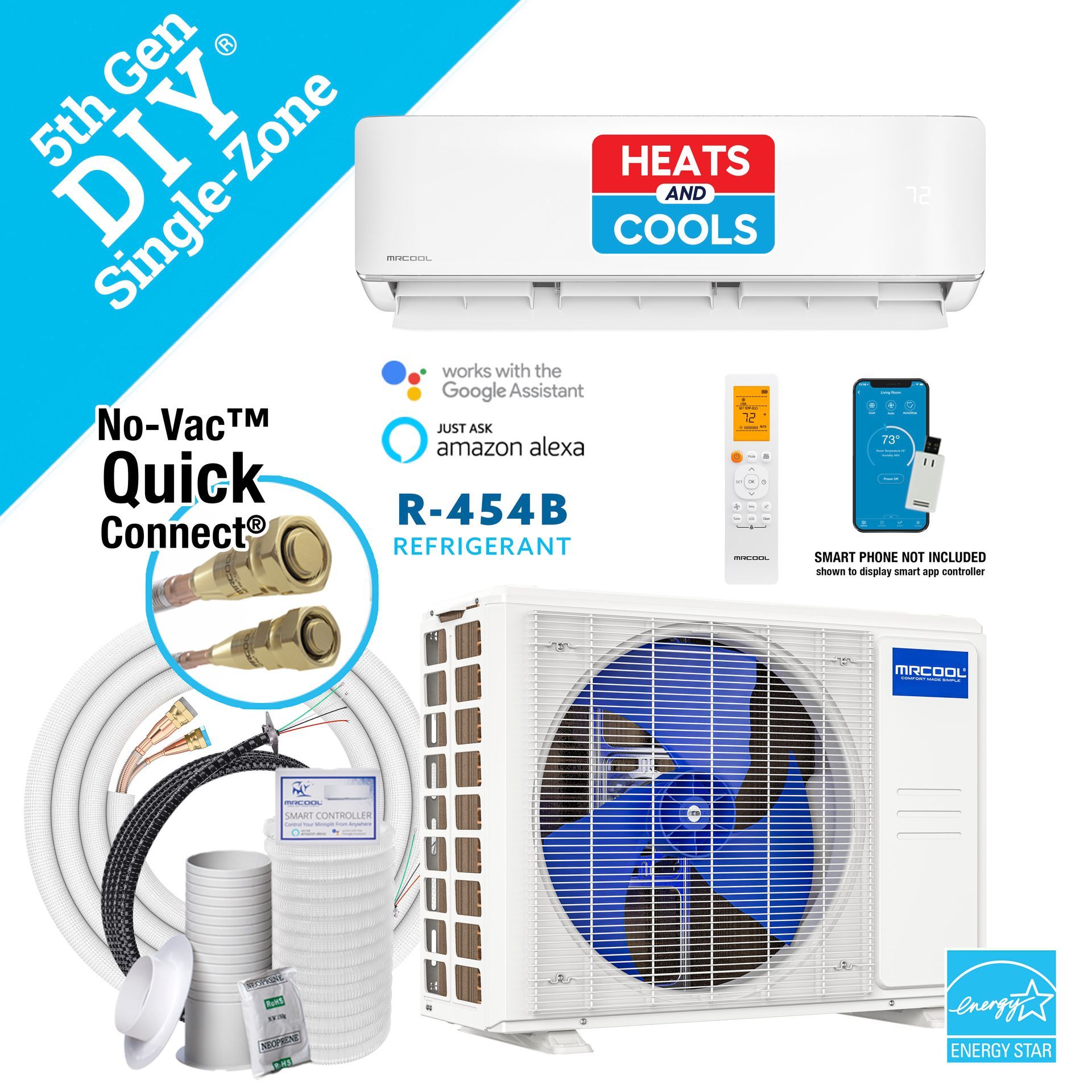MRCOOL 12k DIY 5th Generation Mini-split Air Handler & Condenser 115v