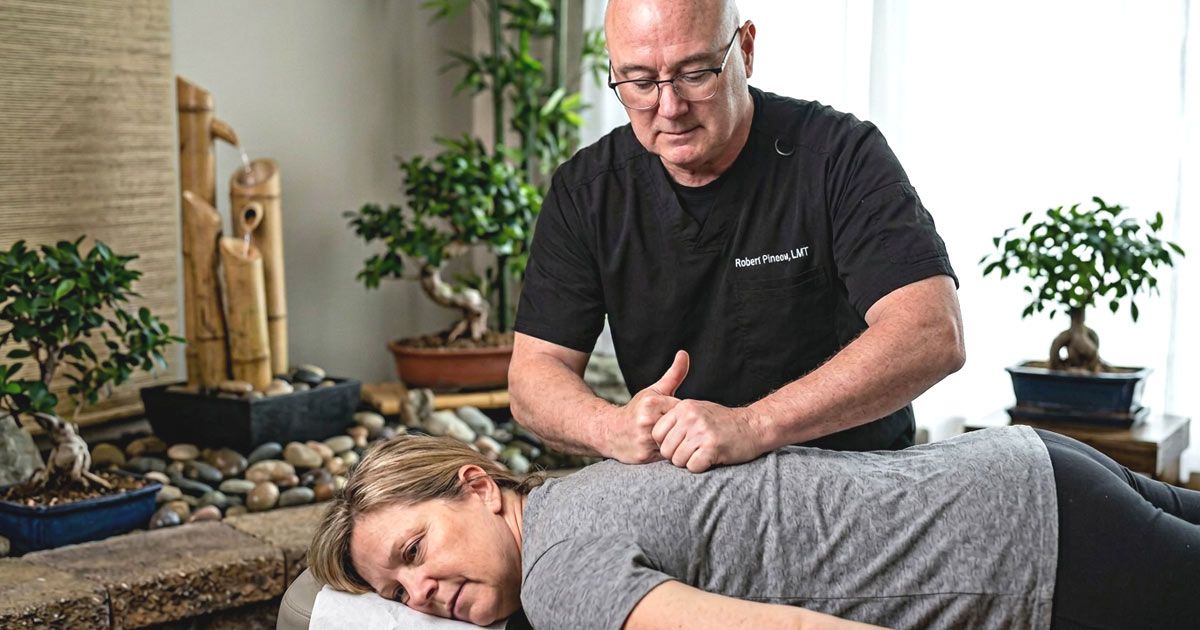 Massage Therapist Robert Pineau is treating a patient with Therapeutic Massage Modalities in Suffolk County