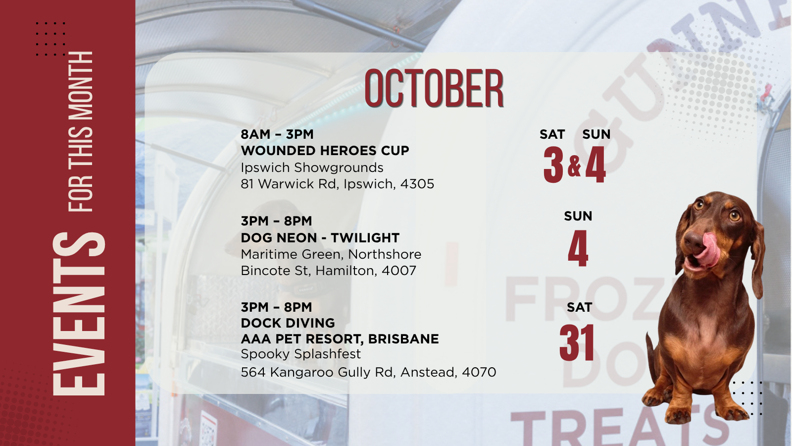 Gunners Goodies market and events calendar