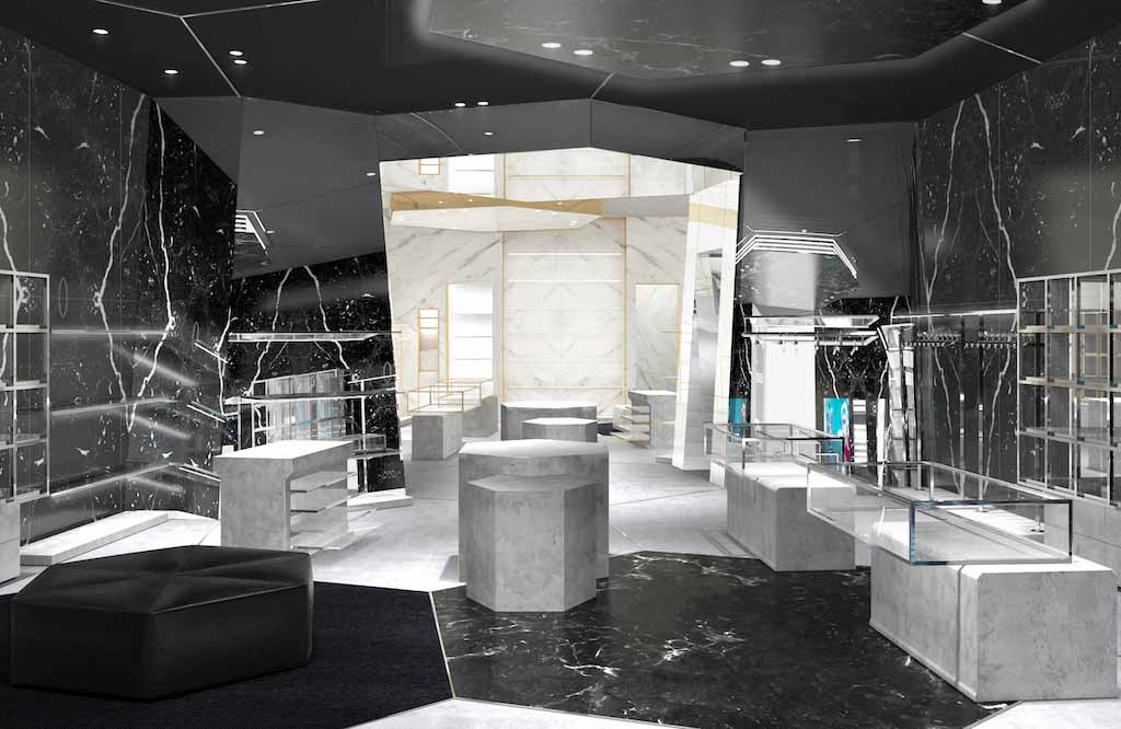 venezia stucco image of a work in progress creation of a clothing store created with beton stucco interior product