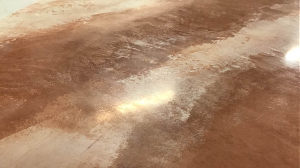 red and white marmorino floor with glossy marble effect