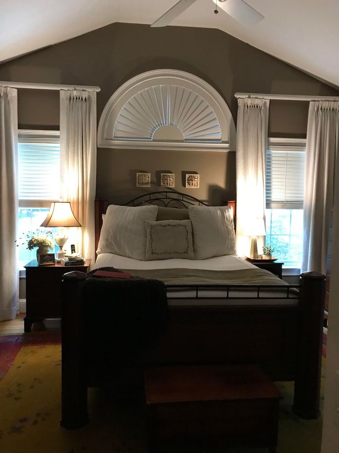 Plantation shutters on a sunny window
