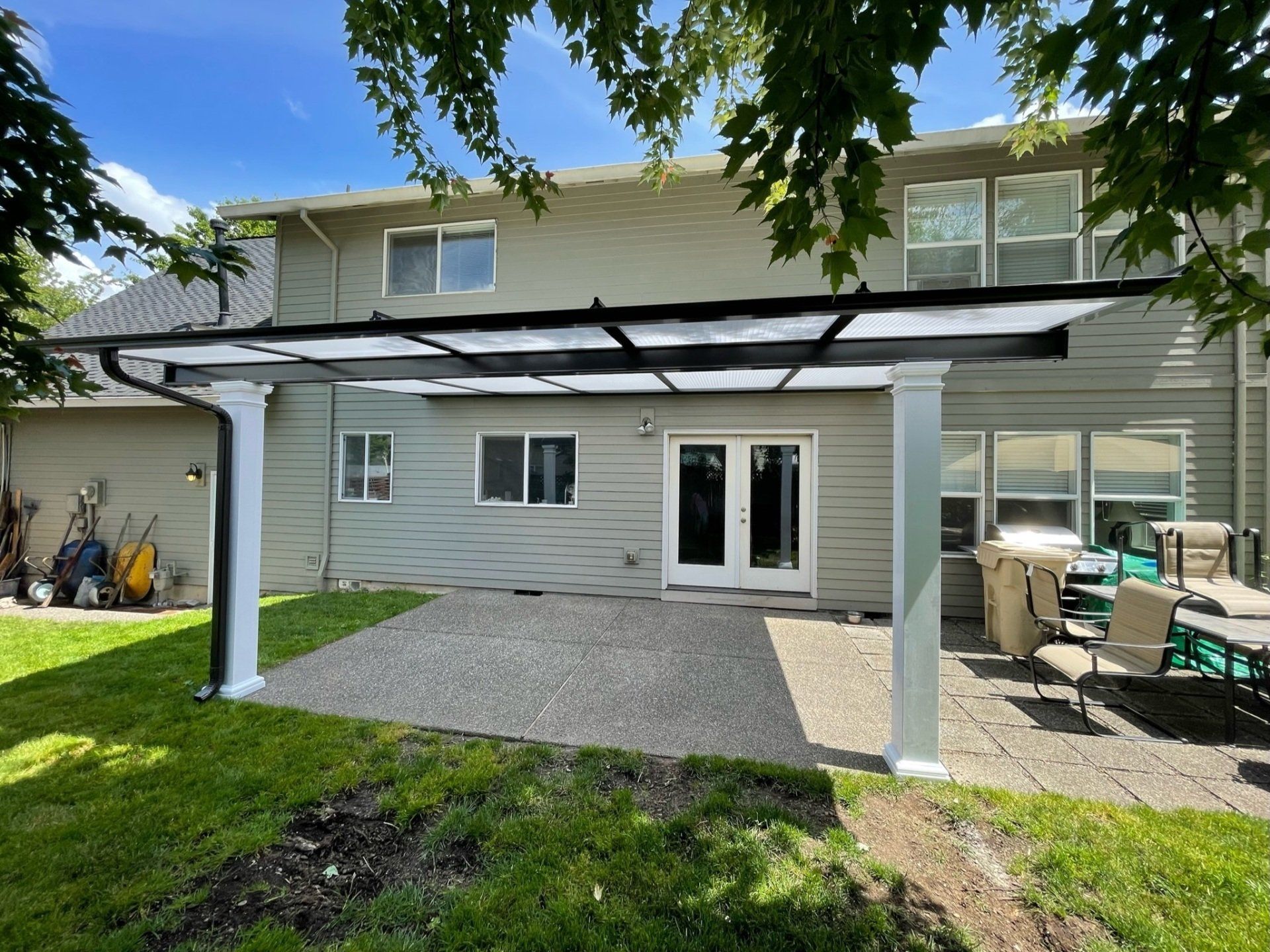 Acylite Acrylic Patio Cover in Portland Oregon with White Frame