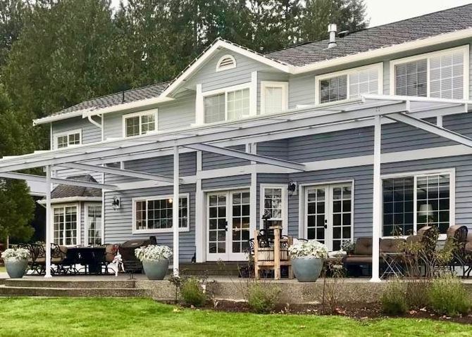 Acrylic Patio Covers Felida Washington - White Shed Style Roof in  White
