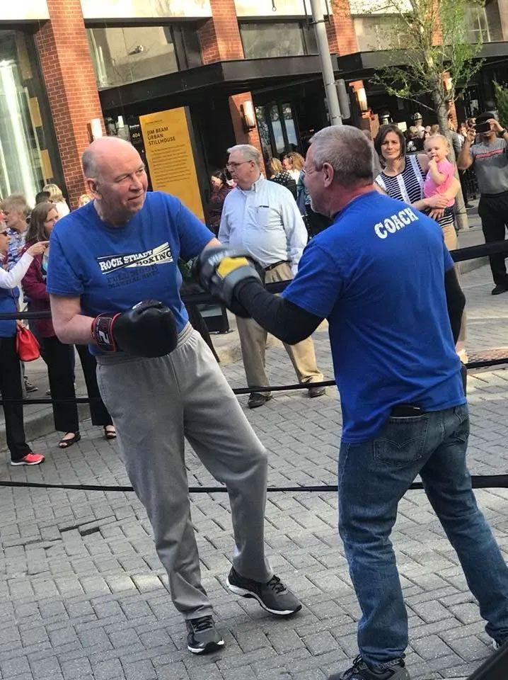 Senior Guy Learning Boxing