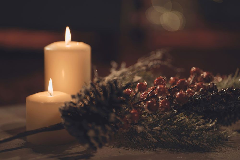 lit candles